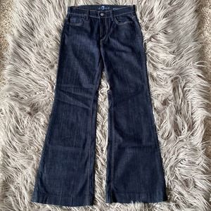 7 for all Mankind Dark Wash Denim Ginger Flare Wide Leg Jeans Seven 7 Size 27